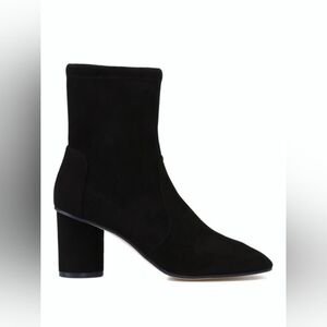 Stuart Weitzman Margot 75 Round Toe Suede Booties 9
